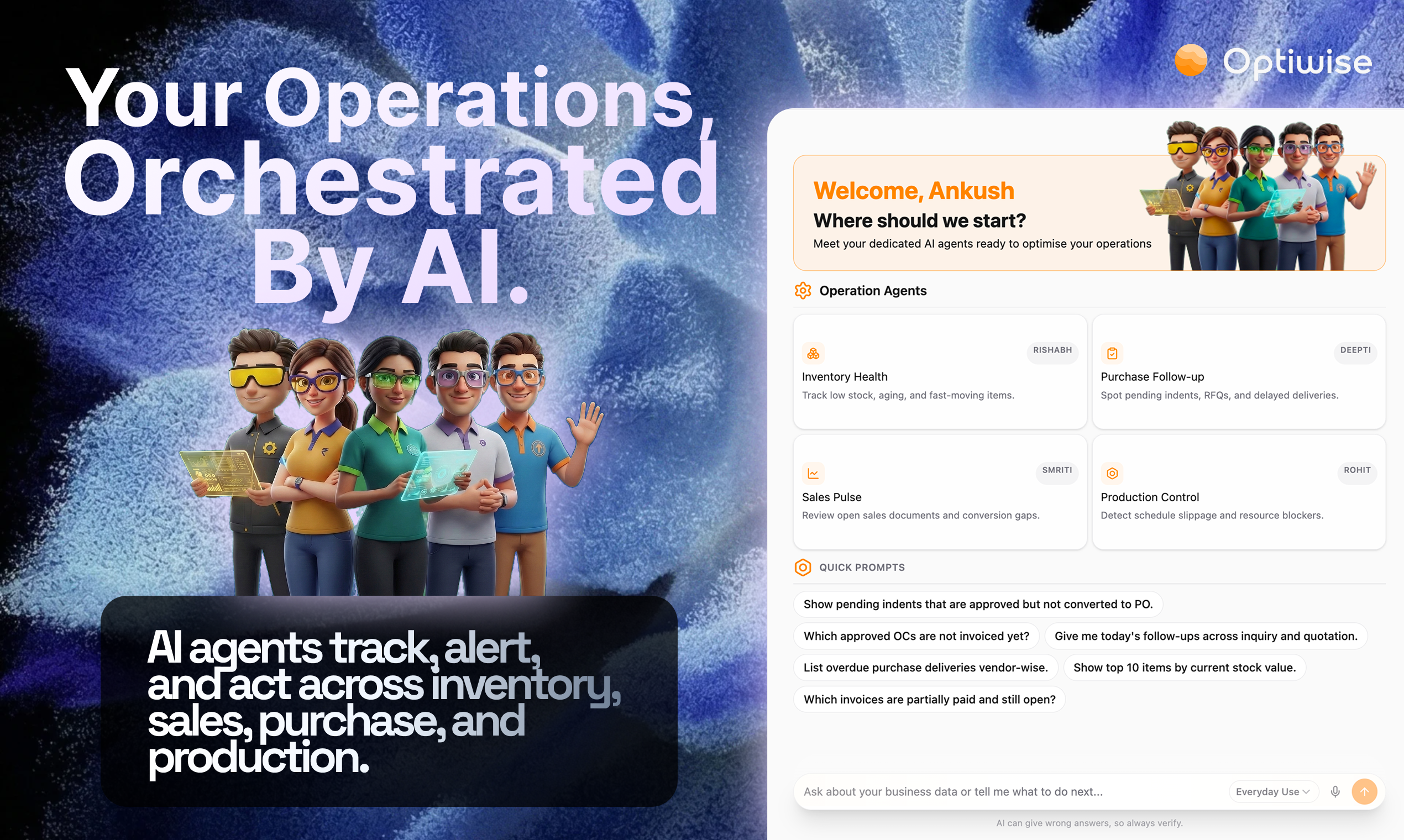 Optiwise AI operations orchestration preview