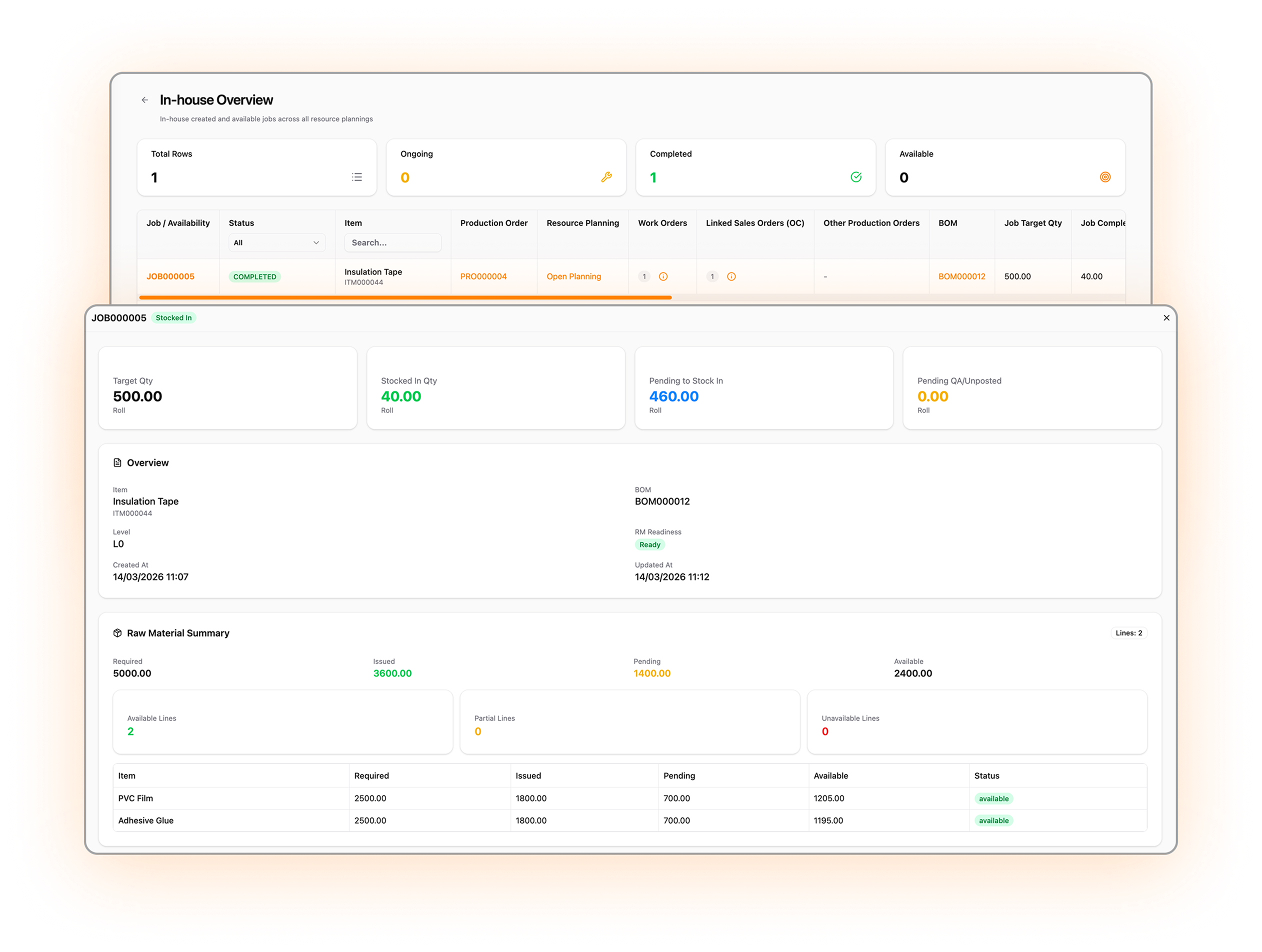 Capacity scheduling and line planning screen in Optiwise